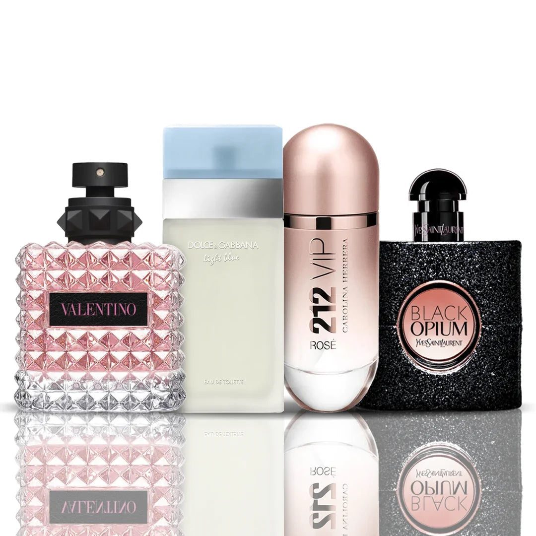 Set di 4 profumi | Valentino Donna + Light Blue + 212 VIP Rosé + Black Opium